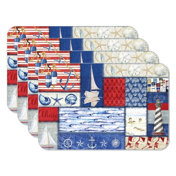 CounterArt "Nautical" 4-Pack Reversible Tabletop Placemats
