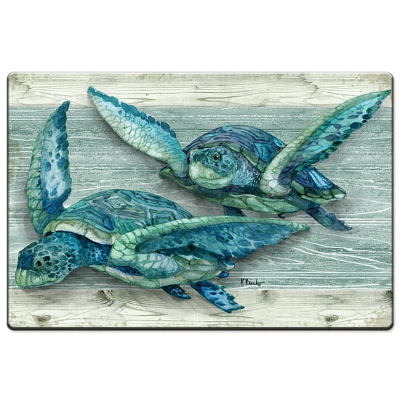 CounterArt "Northpoint Turtles" 30" by 20" Decorative Vinyl Comfort Floor Mat