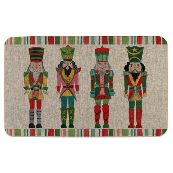 CounterArt Nutcracker Holidays Indoor/Outdoor Natural Linen Look Floor Mat