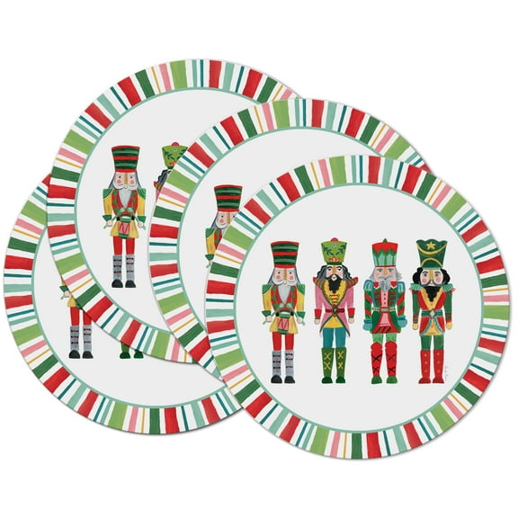 CounterArt "Nutcracker Soldiers" 4-Pack Round Reversible Placemats
