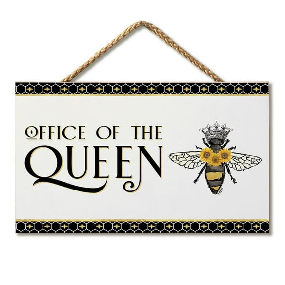 CounterArt "Office Queen" Hanging Wood Wall Sign