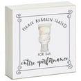 thumbnail image 1 of CounterArt "Please Remain Seated" Artistic Freestanding Solid Wood Block Sign 3.75” Square, 1 of 5