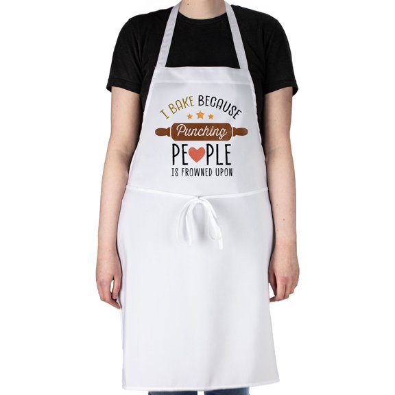 CounterArt "Punching Is Frowned Upon" Kitchen Chef Apron