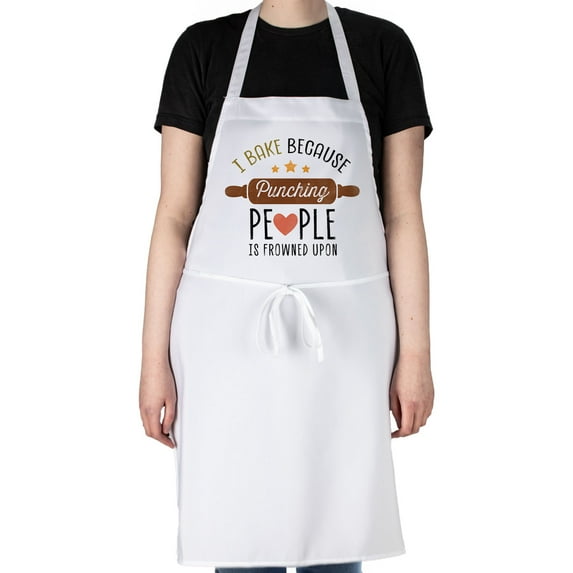 CounterArt "Punching Is Frowned Upon" Kitchen Chef Apron