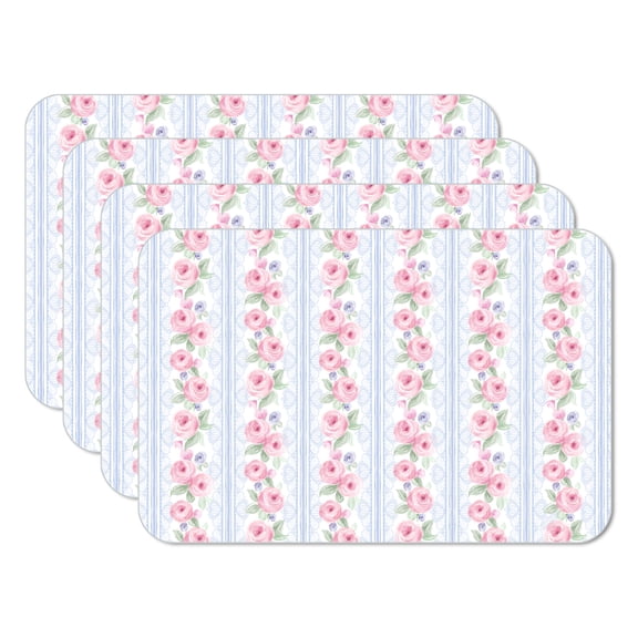 CounterArt Pure Romance 4-Pack Reversible Plastic Tabletop Placemats