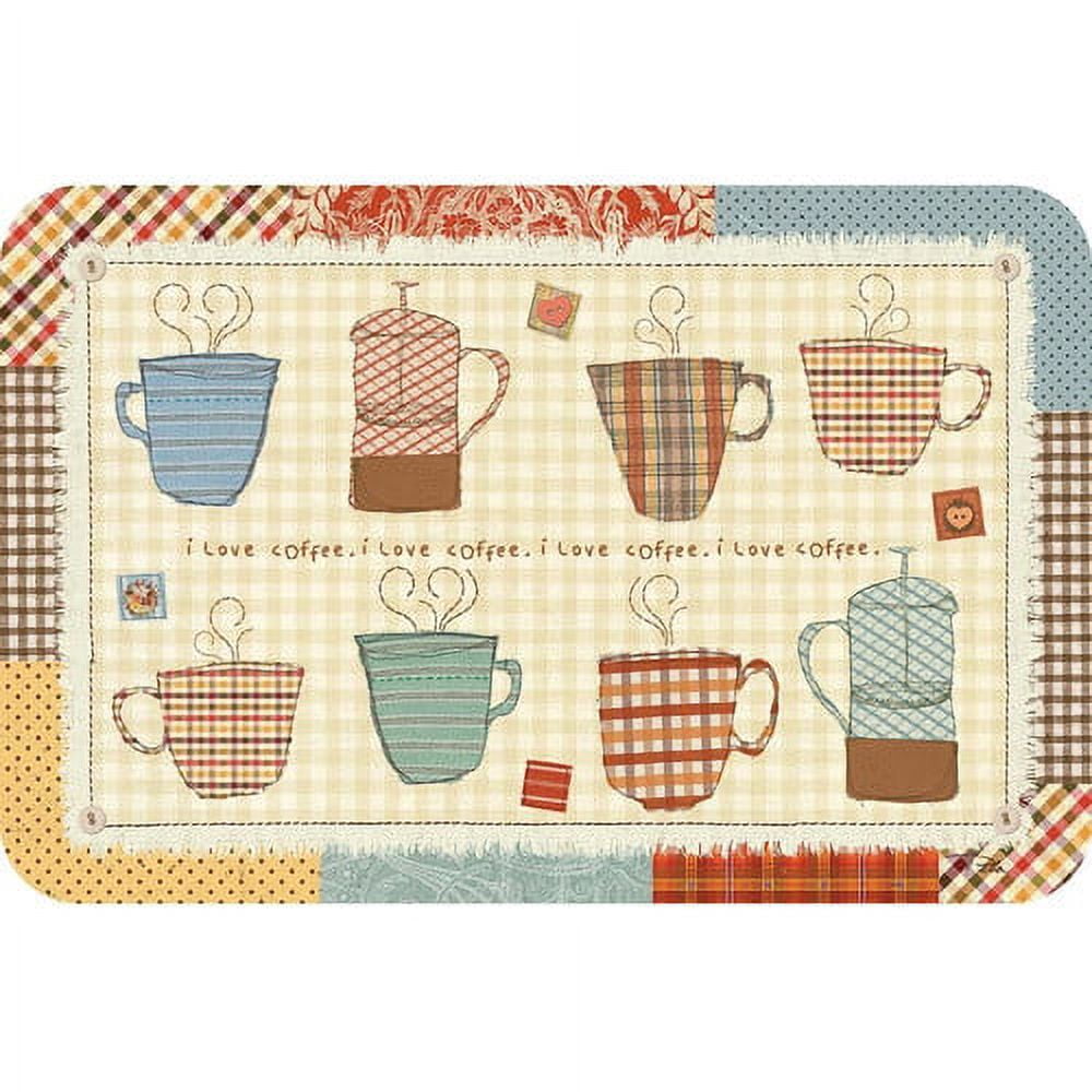 Patchwork Cafe Reversible Plastic Rectangular Placemats Set
