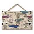 thumbnail image 1 of CounterArt "Route 66" Hanging Wood Wall Sign, 1 of 7