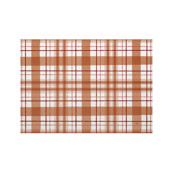 CounterArt Rust Plaid Faux Leather Placemat Infused with Copper 4 Pack