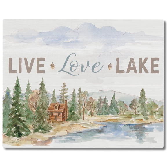 CounterArt Rustic Lake 3mm Tempered Glass Cutting Board 15" x 12"