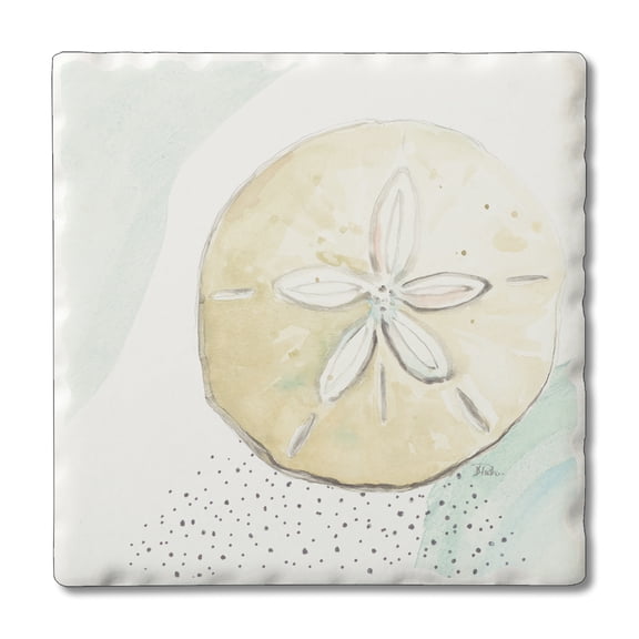 Thirstystone Sand Dollar On Beach Single Tumbled Tile Coaster Create Your Own Collection