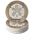 thumbnail image 1 of CounterArt "Sand Dollar" Single Image Absorbent Stone Round Coaster 4 Pack, 1 of 6