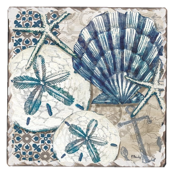 Thirstystone Sea Shells Single Tumbled Tile Coaster Create Your Own Set