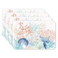 thumbnail image 1 of CounterArt "Seaside Sea Shells" 4-Pack Reversible Flexible Plastic Tabletop Placemats, 1 of 8