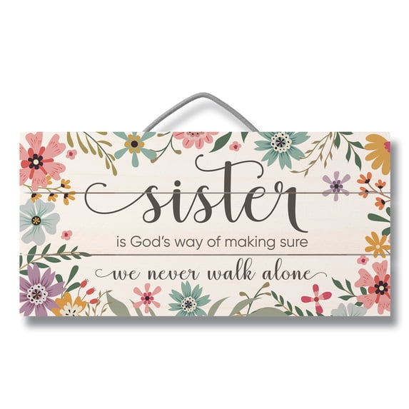 CounterArt "Sister" Slatted Pallet Hanging Wood Sign 12" by 6"