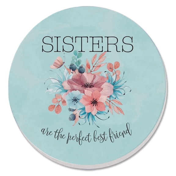 Thirstystone Sisters Perfect Best Friend Single Round Stone Coaster Create Your Own Set