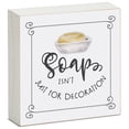 thumbnail image 1 of CounterArt "Soap" Solid Wood Block Sign 3.75” Square, 1 of 5