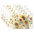 thumbnail image 1 of CounterArt "Sunflowers Forever" 4-Pack Reversible Flexible Plastic Tabletop Placemats, 1 of 8