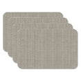 thumbnail image 1 of CounterArt Taupe/Natural 4-Pack Faux Basket Weave Design Reversible Tabletop Placemats, 1 of 8