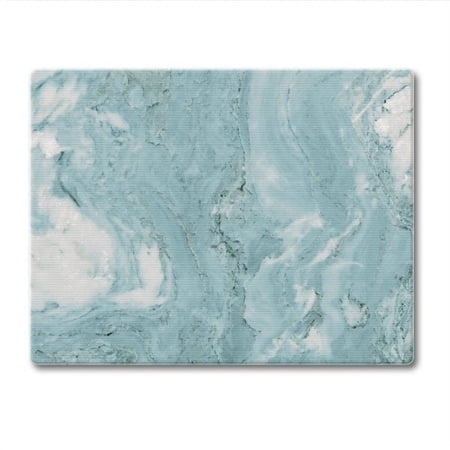CounterArt Teal Quartz Design 3mm Tempered Glass Cutting Board 10" by 8"