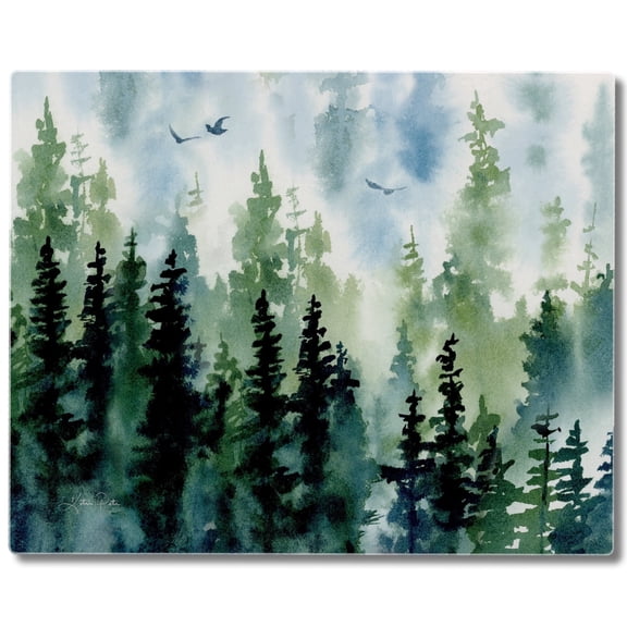 CounterArt Tree Line 3mm Tempered Glass Cutting Board 15" x 12"