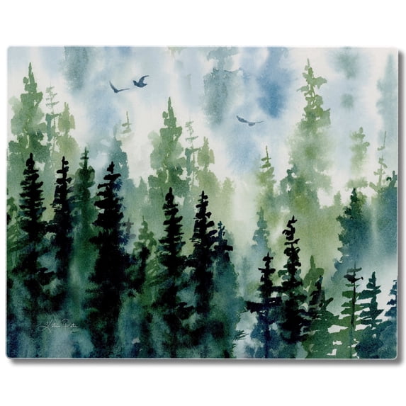 CounterArt Tree Line 3mm Tempered Glass Cutting Board 15" x 12"