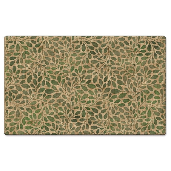 CounterArt "Verde Garden" Decorative Linen Look Indoor/Outdoor Floor Mat
