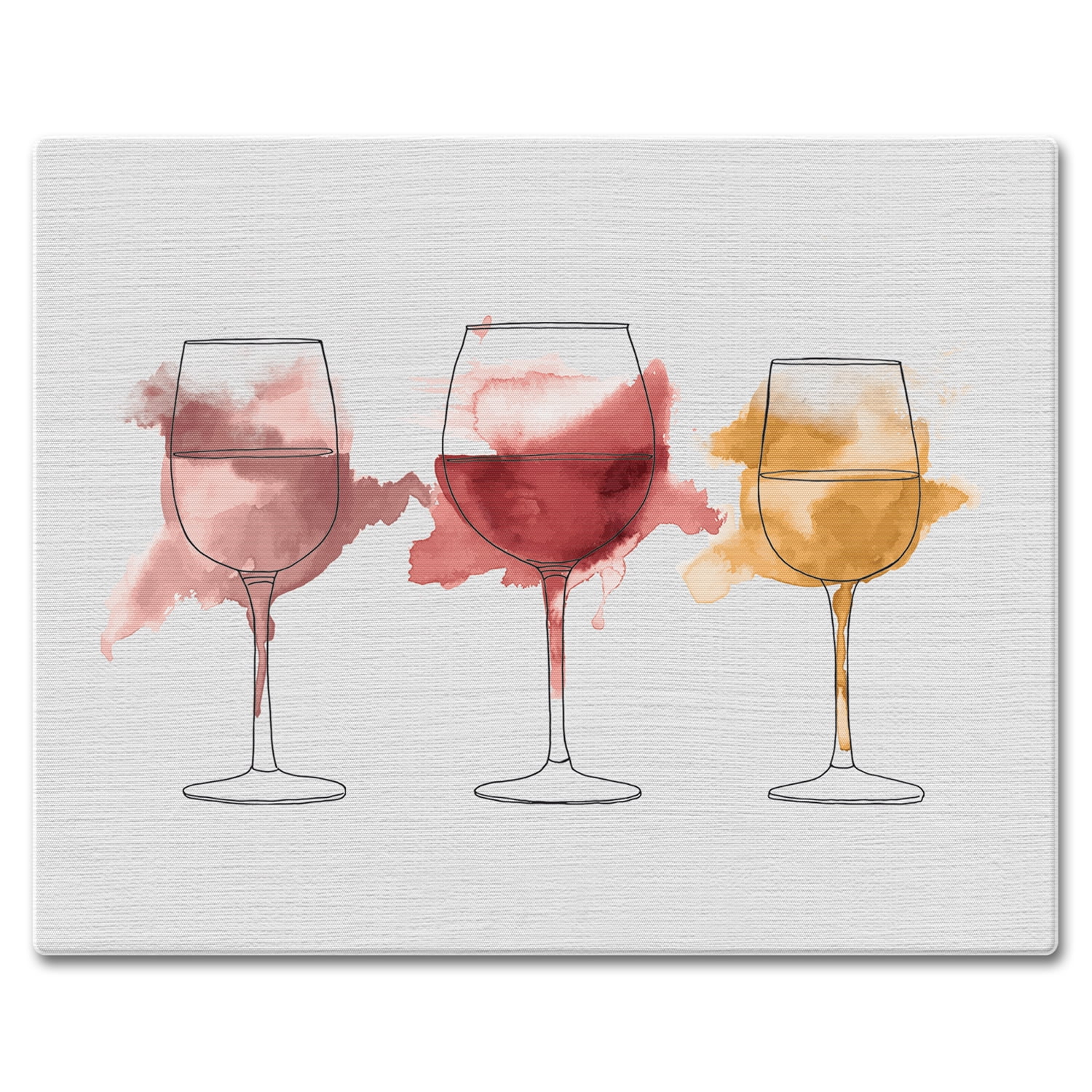 Watercolor Wine Tempered Glass Rectangular Cutting Board 15" x 12"