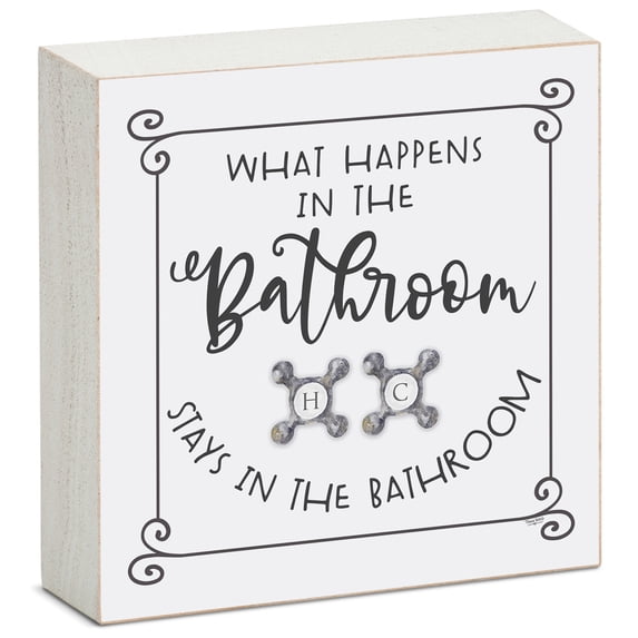 CounterArt "What Happens" Artistic Freestanding Solid Wood Block Sign 3.75" Square