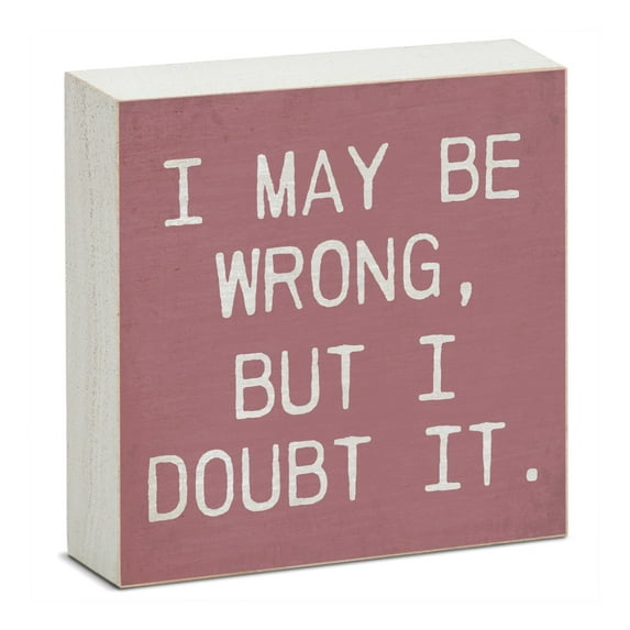 CounterArt "Wrong" Humorous Freestanding Wood Block Sign