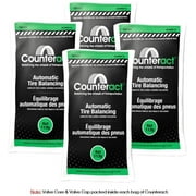 Counteract 4OZ-B4 Centrifugal Force Tire/Wheel Balancing Beads - Off-Road Vehicles, Light Duty Truck Tires, (4) 4oz Balance Bead Bags, (4) Valve Caps and Cores