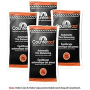 Counteract 6OZ-B4 Centrifugal Force Tire/Wheel Balancing Beads - Off-Road Vehicles, Light Duty Truck Tires, (4) 6oz Balance Bead Bags, (4) Valve Caps and Cores