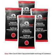 Counteract 8OZ-B4 Centrifugal Force Tire/Wheel Balancing Beads - Off-Road Vehicles, Light/Medium Duty Truck Tires, (4) 8oz Balance Bead Bags, (4) Valve Caps and Cores