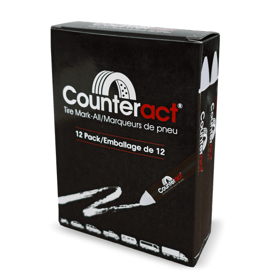 Counteract Mark-All Tire Crayon - White - 12 Pack - Long Lasting - Weather Resistant - Fade Resistant