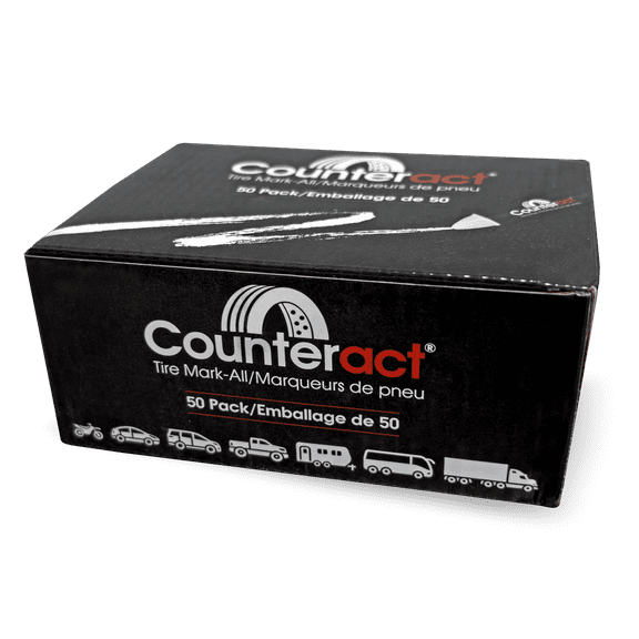 Counteract Mark-All Tire Crayon - White - 50 Pack - Long Lasting - Weather Resistant - Fade Resistant