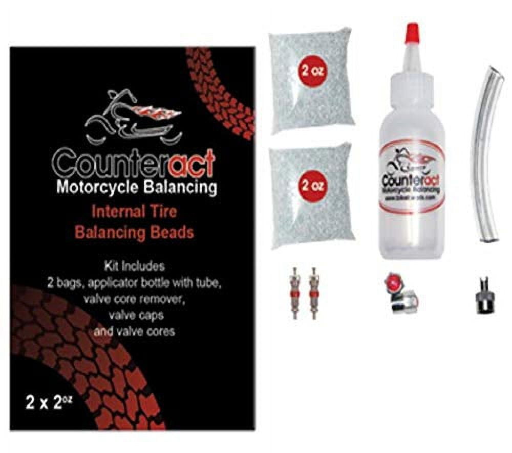 Counteract Motorcycle Tire Balancing Beads Kit with Installation Bottle