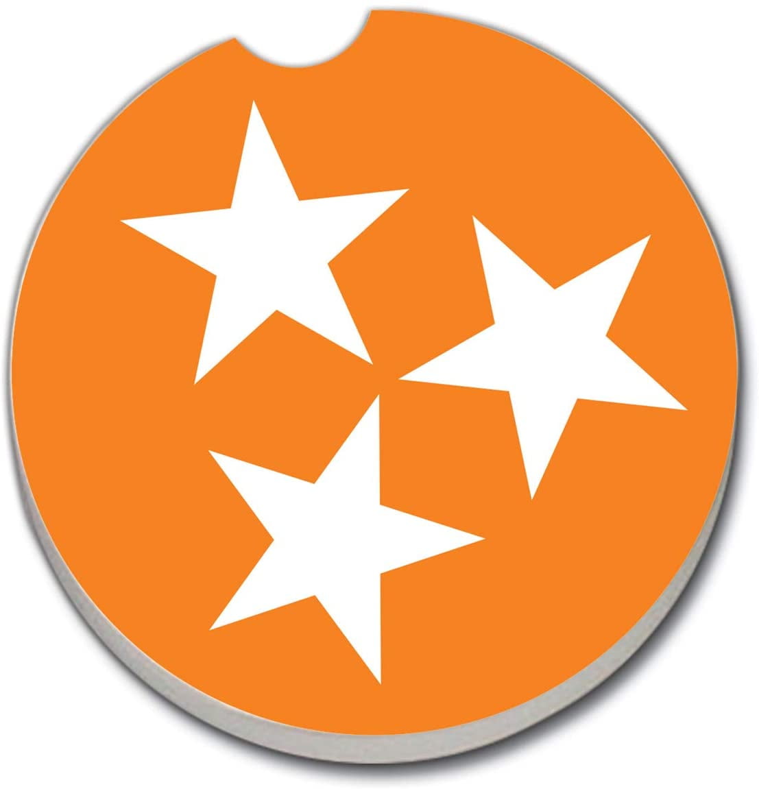 Orange and White Ceramic Car Coaster Set