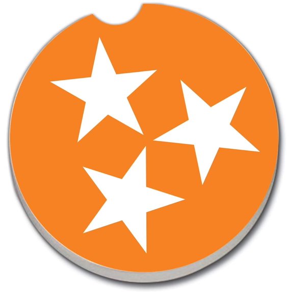 Counterart Absorbent Stoneware Car Coaster, Tennessee Tri-Star, Set of 2
