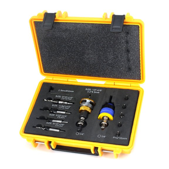 Counterbore Drill Bit Set With Adjustable Depth Stop Tapered Bit Multiple Size For Quality Woodworking Projects