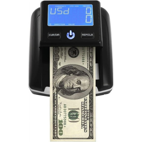 Counterfeit Bill Detector, Counterfeit Money Checker Machine, 2-in-1 Portable Money Counter, USD & EUR Bill Checker Machine, Accurate Identification, Alert for Suspicious Bill