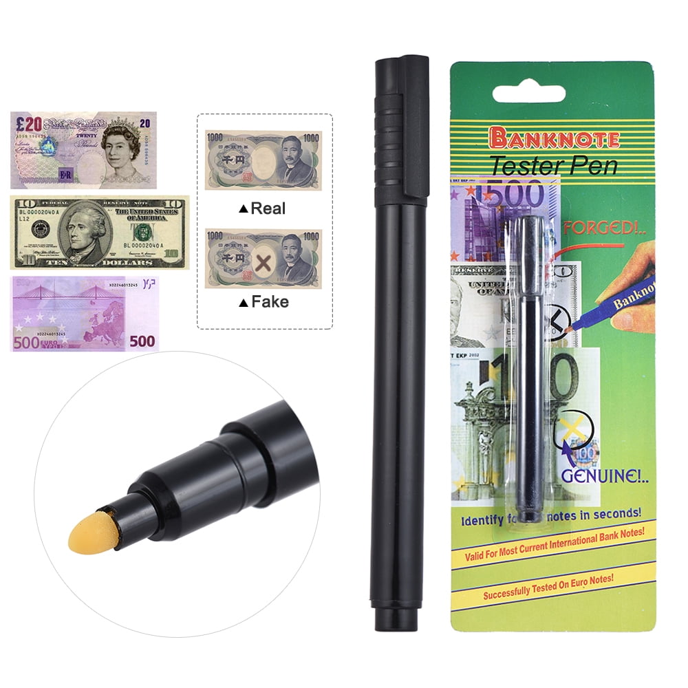 2pcs Banknotes Checkering Tools Portable Mini Currency Detector Pen  Lightweight Banknotes Tester Pen Graffiti for US Dollar Bill