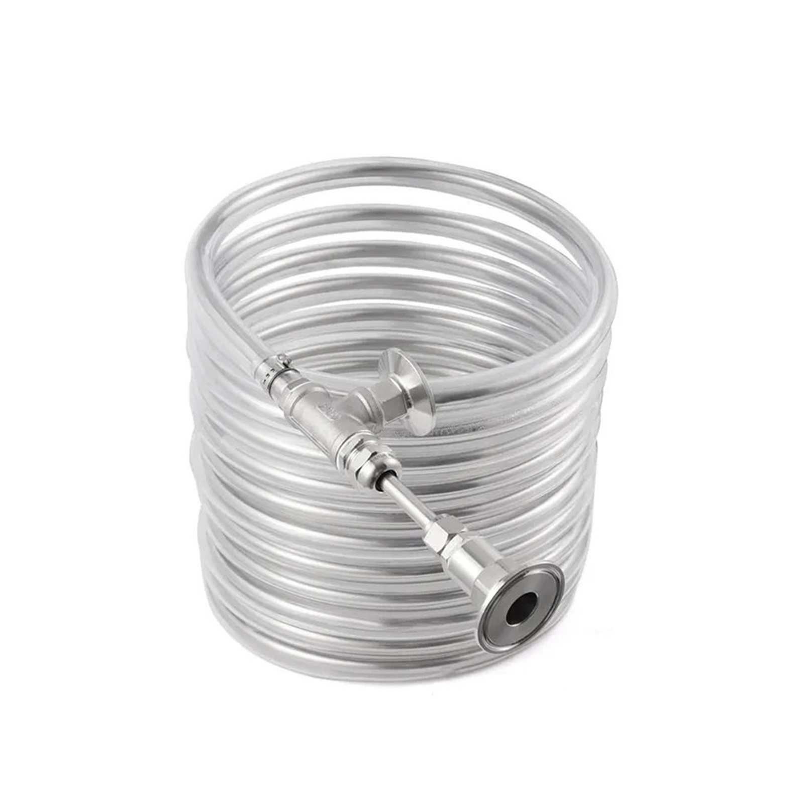 Reallnaive Stainless Steel Counterflow Wort Chiller - 30 Ft For Home Brewing Beer