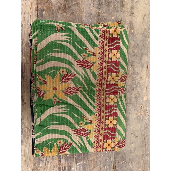 Counterpane Reversible Mat Quilt Gudari Printed Bedspread Cotton Throw Sleeping