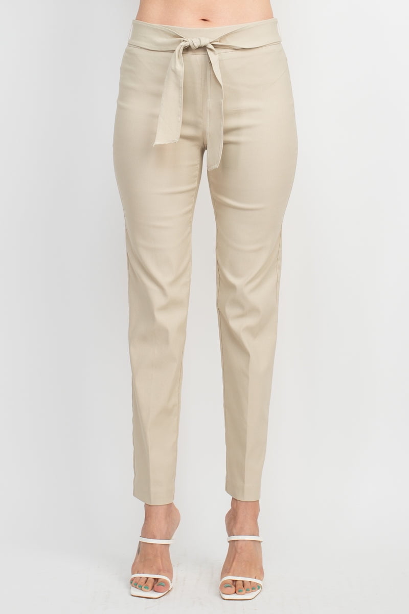 Size S Counterparts Mid Rise Slim Leg Pant with Banded & Tie Waist in ...