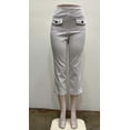 thumbnail image 1 of Counterparts Womens pull on stretch button patch front pockets Crop , White , S, 1 of 1