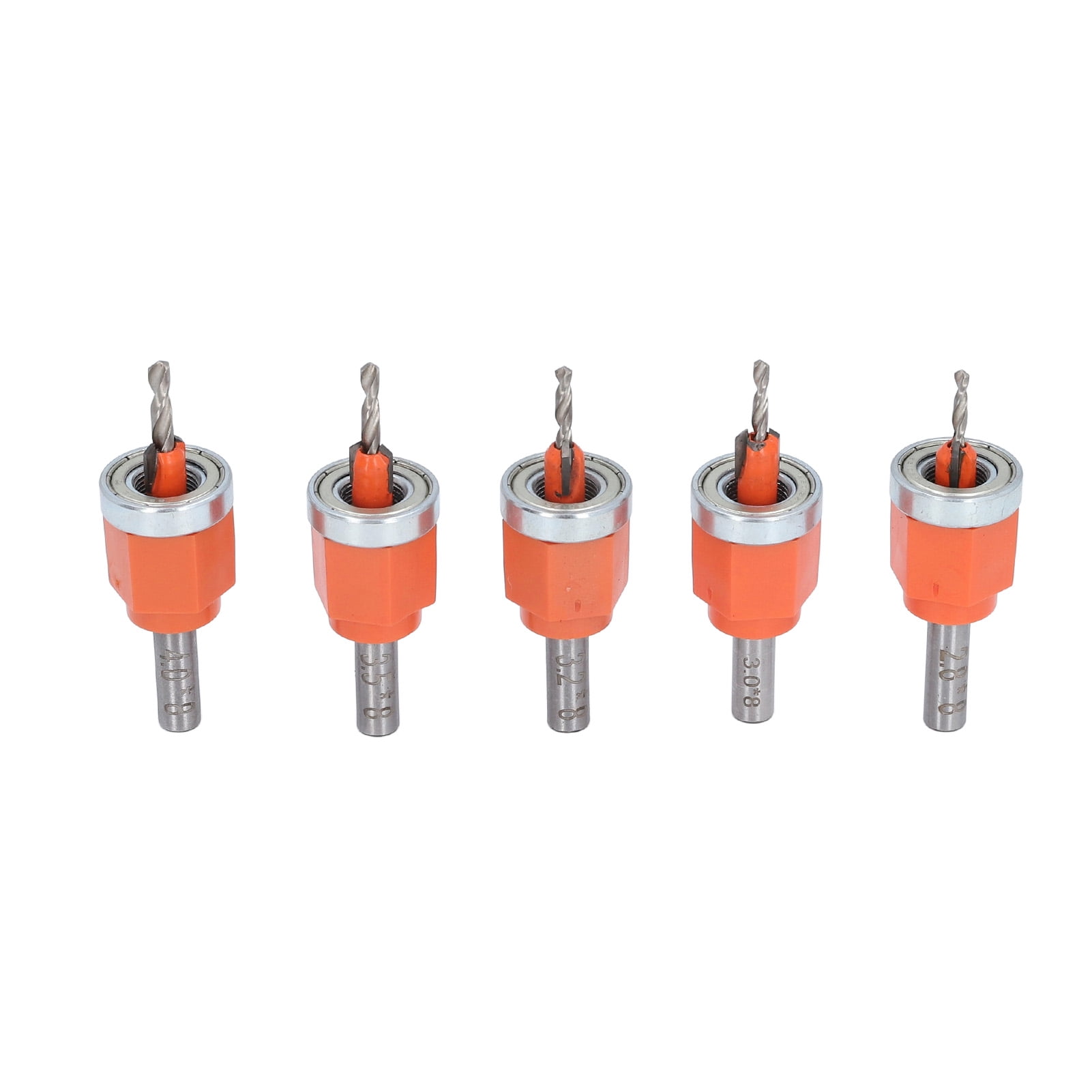 Countersink Drill Bit, Hard Wearing Anti Bending Efficient Chip Removal 2.8-4mm Diameter Countersink Drill Bit Set 5 Pcs  For Wood
