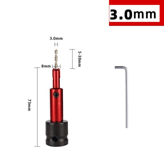 Countersink Drill Bit Set For Precision Drilling With 3/8In Drive Adapter