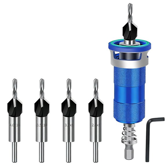 Countersink Drill Bit Set, Precise Drilling, Countersink Drill Bit with 1/4" Hex Shank, Countersink Wood Drill Bit