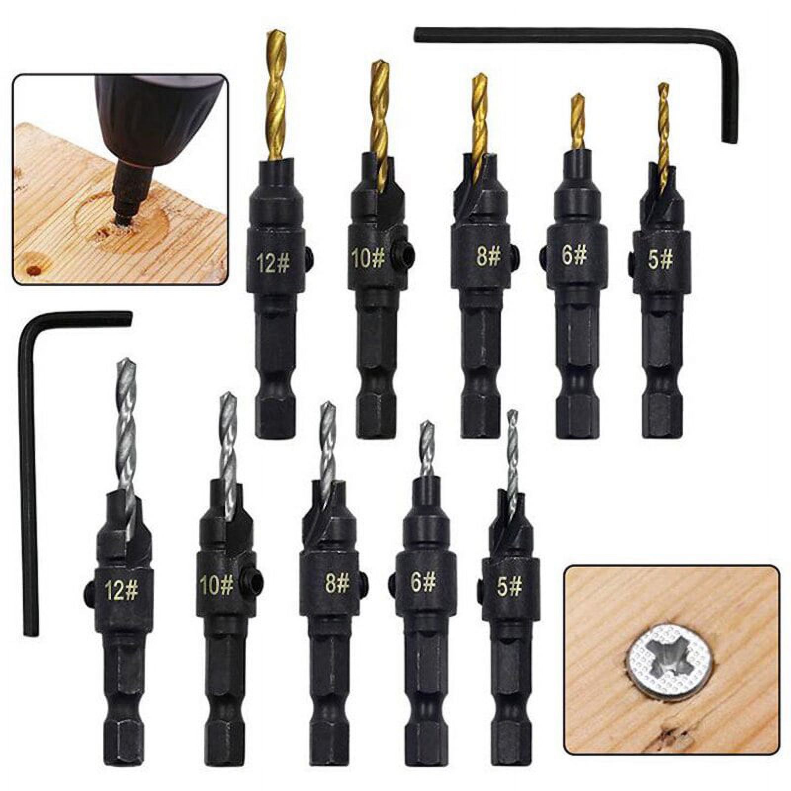 Countersink Drill Bit Set Wood Tools Woodworking Drill Bit Pilot Holes