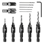Countersink Drill Bit Set, Woodworking Chamfer Adjustable Tools on Counter Sink Holes with 1/4inch Hex Shank By PULMCheerger