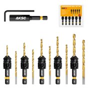 Countersink Drill Bit Set for Woodworking, M42 HSS-Co Drill Bit Set, 12PCS Tapered Countersink Drill Bit, #4, #6, #8, #10, #12, with 1/4"Hex Shank, Storage Box, Magnetic Extension bit Holder